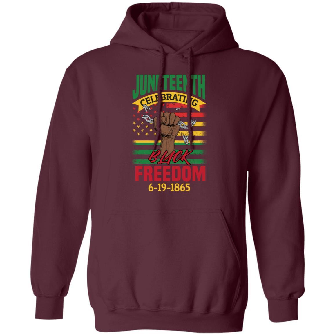 Black Freedom Since 1865 T-Shirt & Hoodie Apparel CustomCat Unisex Hoodie Maroon S