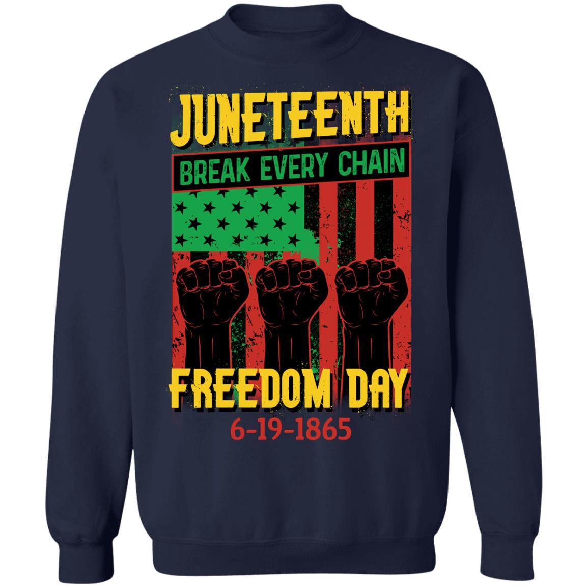 Juneteenth Freedom Day T-Shirt & Hoodie Apparel CustomCat Crewneck Sweatshirt Navy S