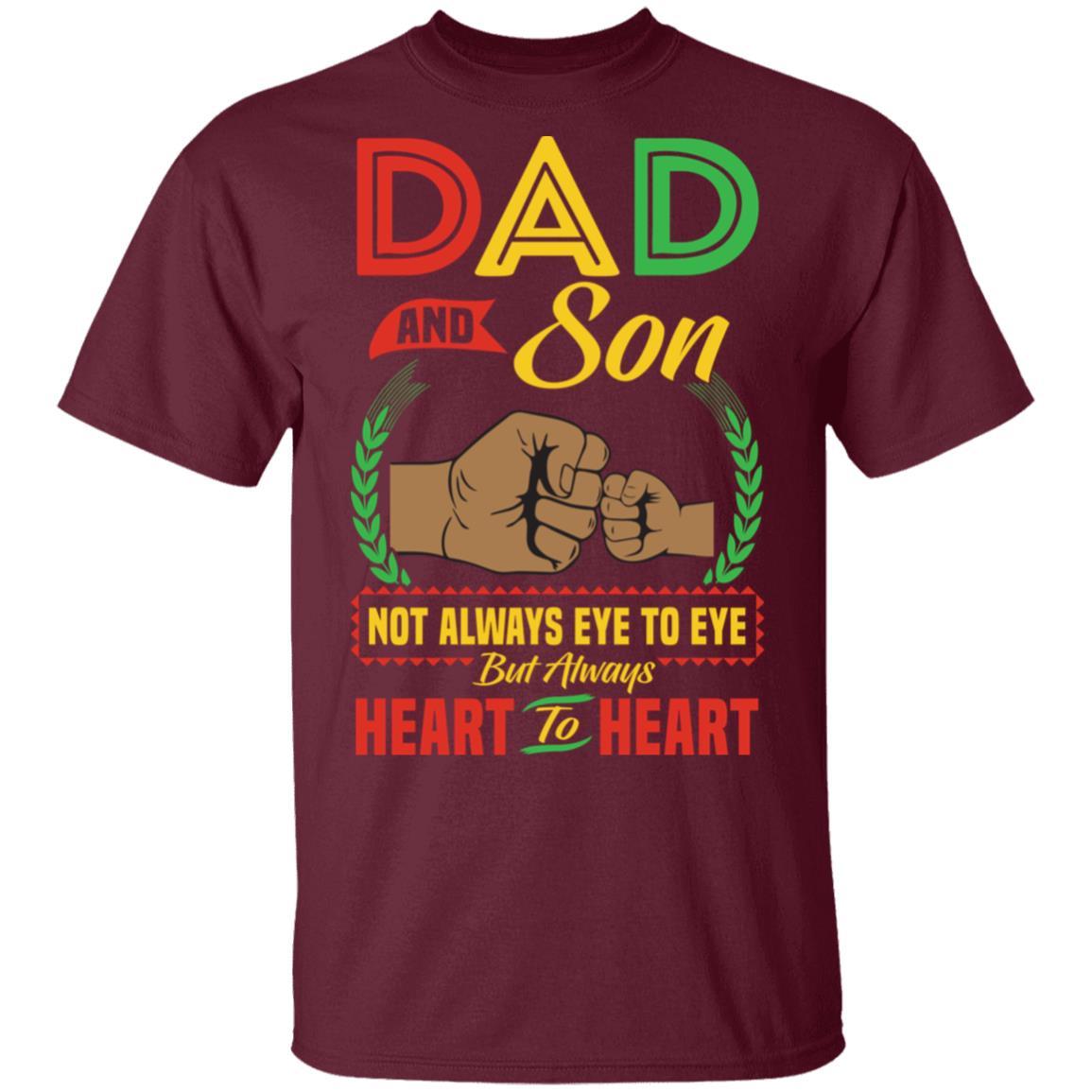 Dad And Son Heart To Heart T-Shirt & Hoodie Apparel CustomCat Unisex Tee Maroon S