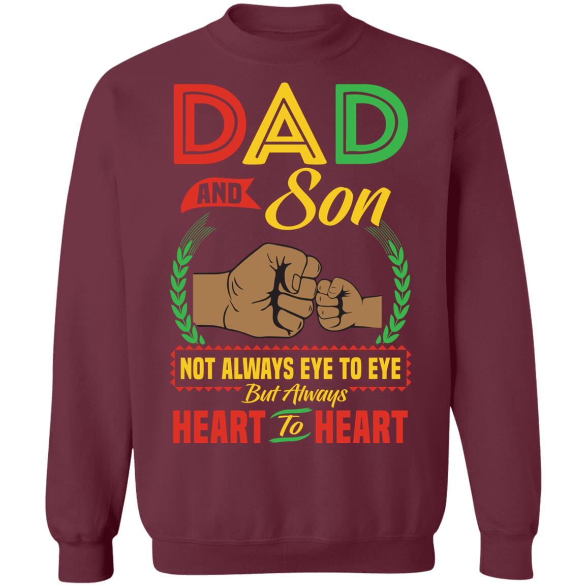 Dad And Son Heart To Heart T-Shirt & Hoodie Apparel CustomCat Crewneck Sweatshirt Maroon S