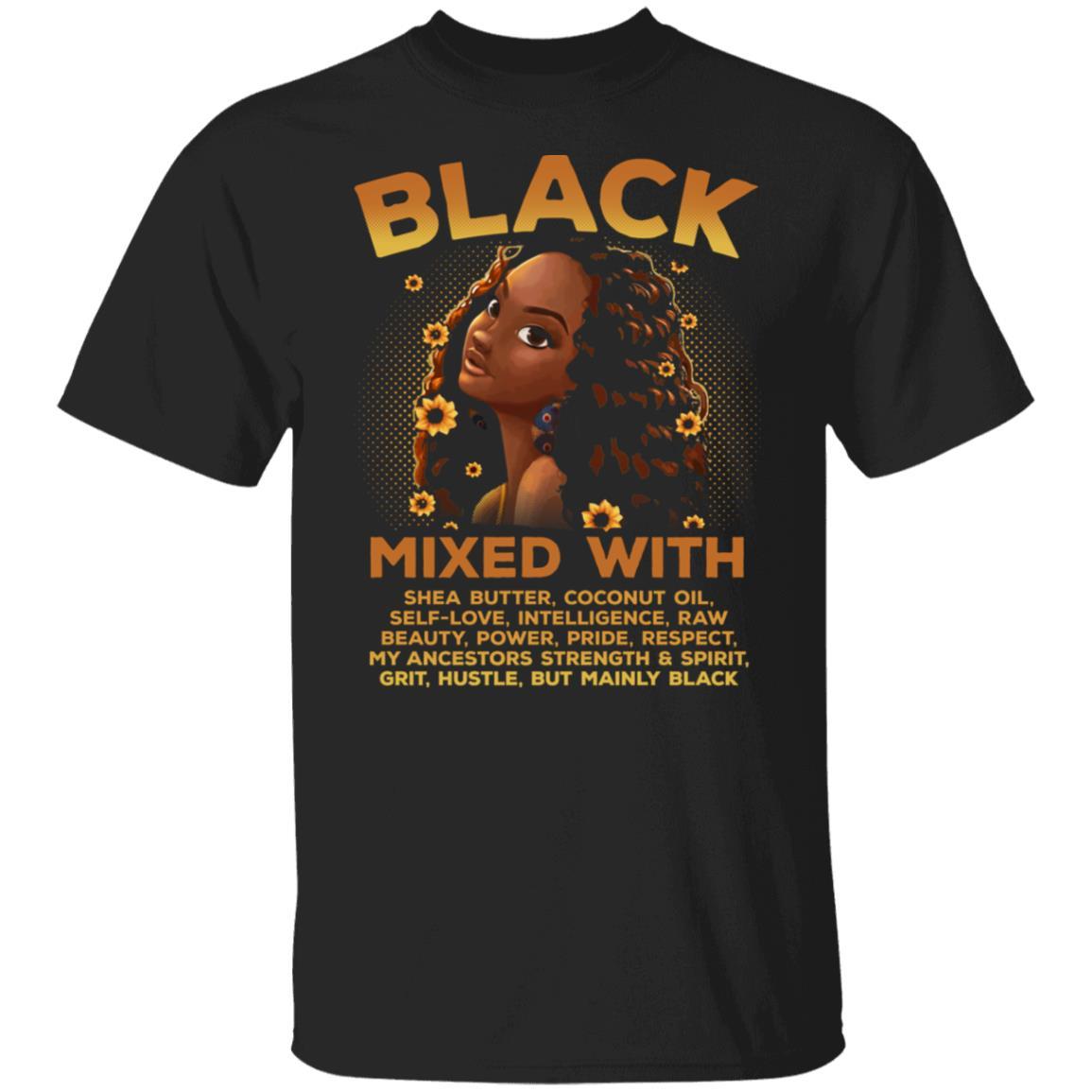 Black Woman Mixed With Black T-Shirt Apparel CustomCat Unisex Tee Black S