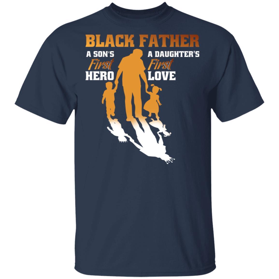 Black Father T-Shirt & Hoodie Apparel CustomCat Unisex T-Shirt Navy S