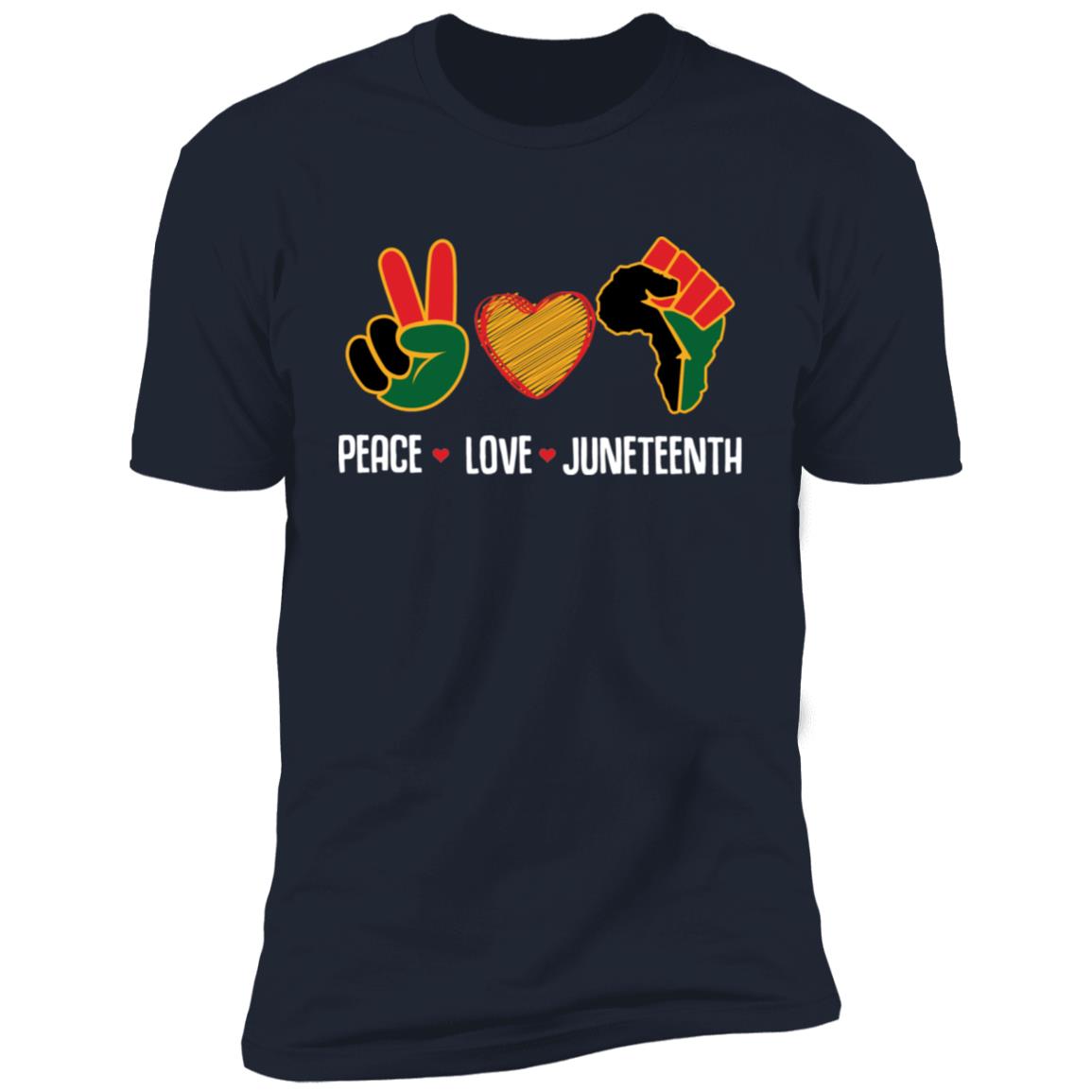 Peace Love Juneteenth T-shirt Apparel Gearment Premium T-Shirt Navy S