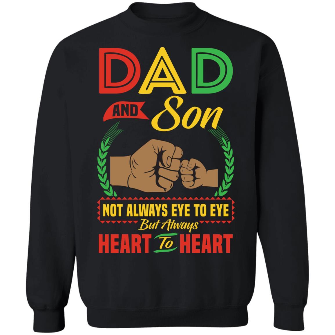Dad And Son Heart To Heart T-Shirt & Hoodie Apparel CustomCat Crewneck Sweatshirt Black S