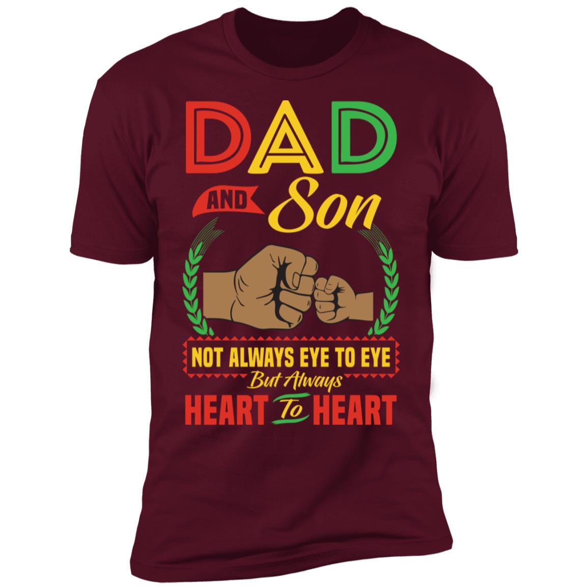 Dad And Son Heart To Heart T-Shirt & Hoodie Apparel CustomCat Premium T-shirt Maroon X-Small