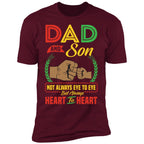 Dad And Son Heart To Heart T-Shirt & Hoodie Apparel CustomCat Premium T-shirt Maroon X-Small