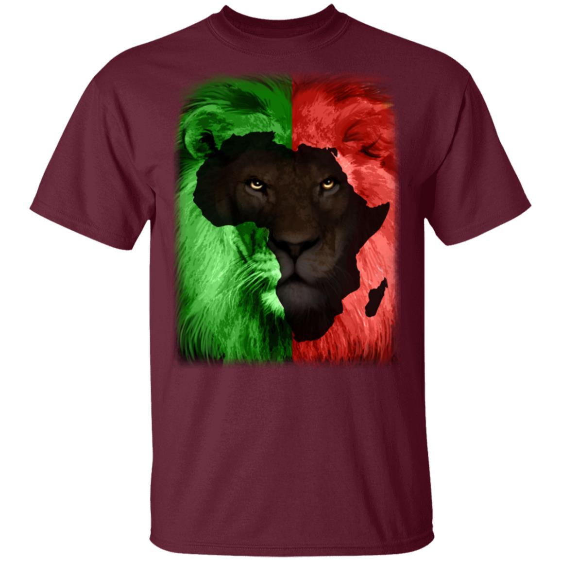 Lion Map T-shirt & Hoodie Apparel CustomCat Unisex Tee Maroon S