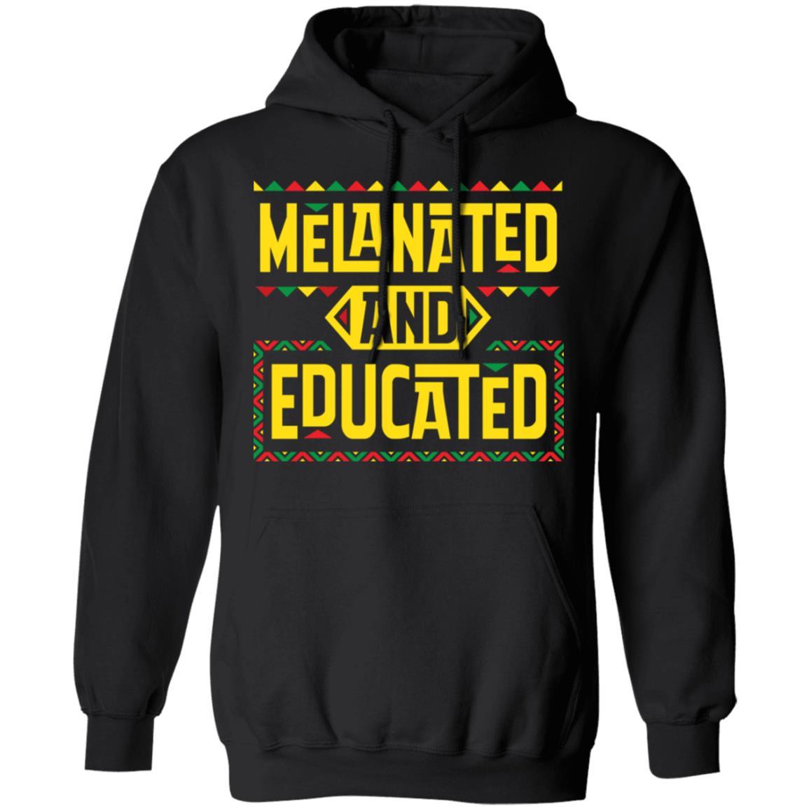 Melanated And Educated T-Shirt Apparel CustomCat Unisex Hoodie Black S
