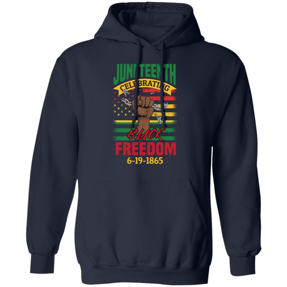 Black Freedom Since 1865 T-Shirt & Hoodie Apparel CustomCat Unisex Hoodie Navy S