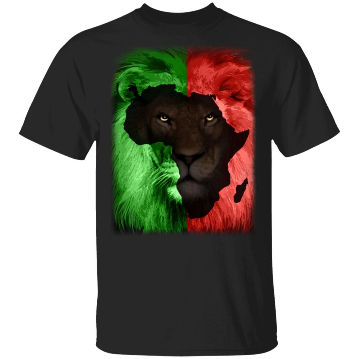 Lion Map T-shirt & Hoodie Apparel CustomCat Unisex Tee Black S
