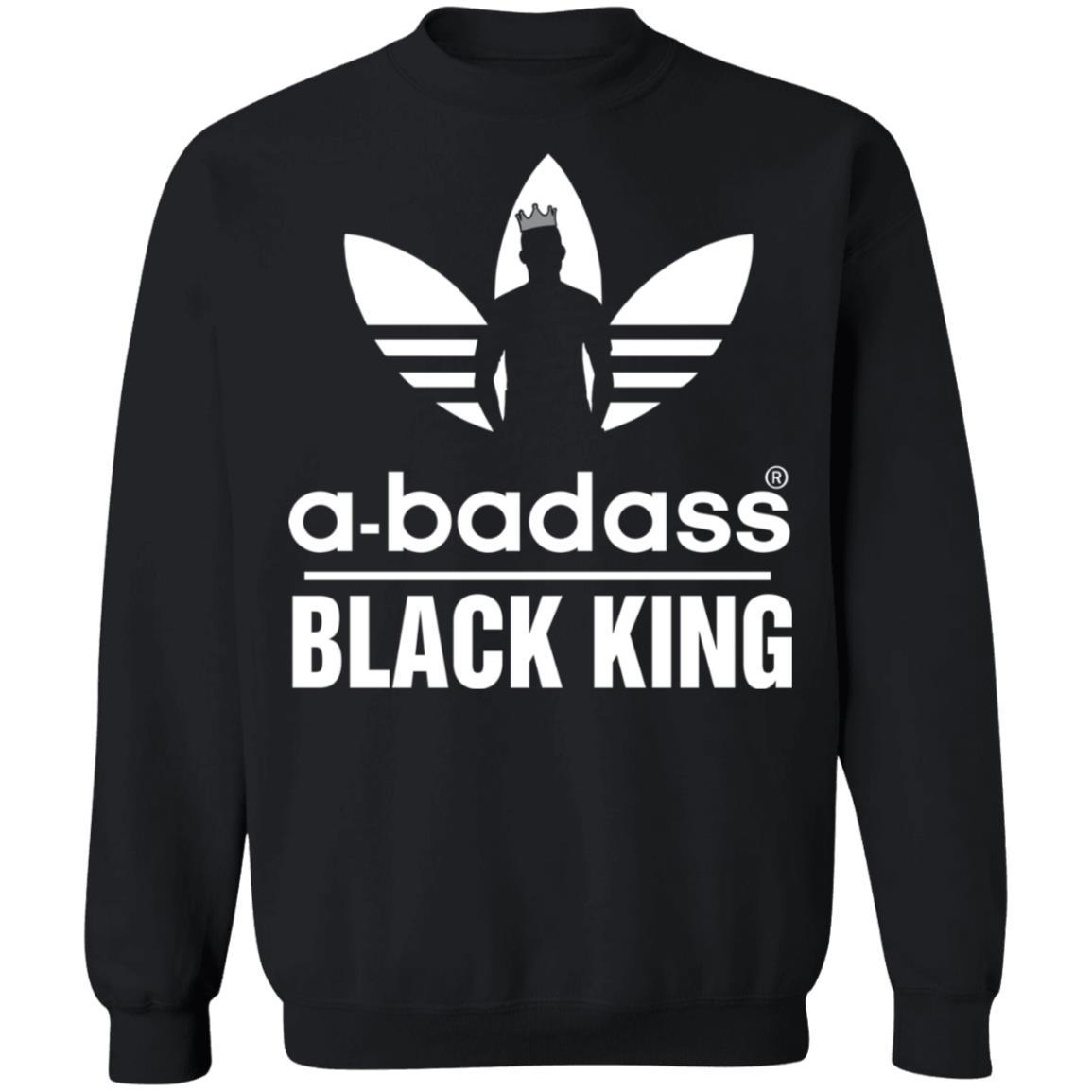 A Badass Black King Apparel CustomCat Crewneck Sweatshirt Black S