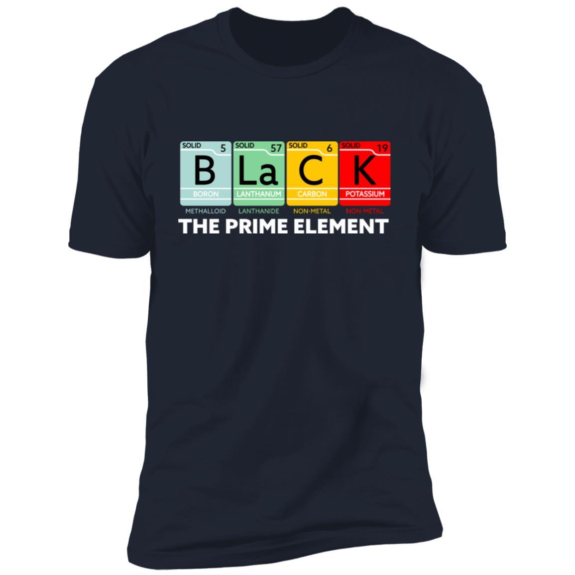 The Black Prime Element T-Shirt Apparel CustomCat Premium T-Shirt Navy X-Small