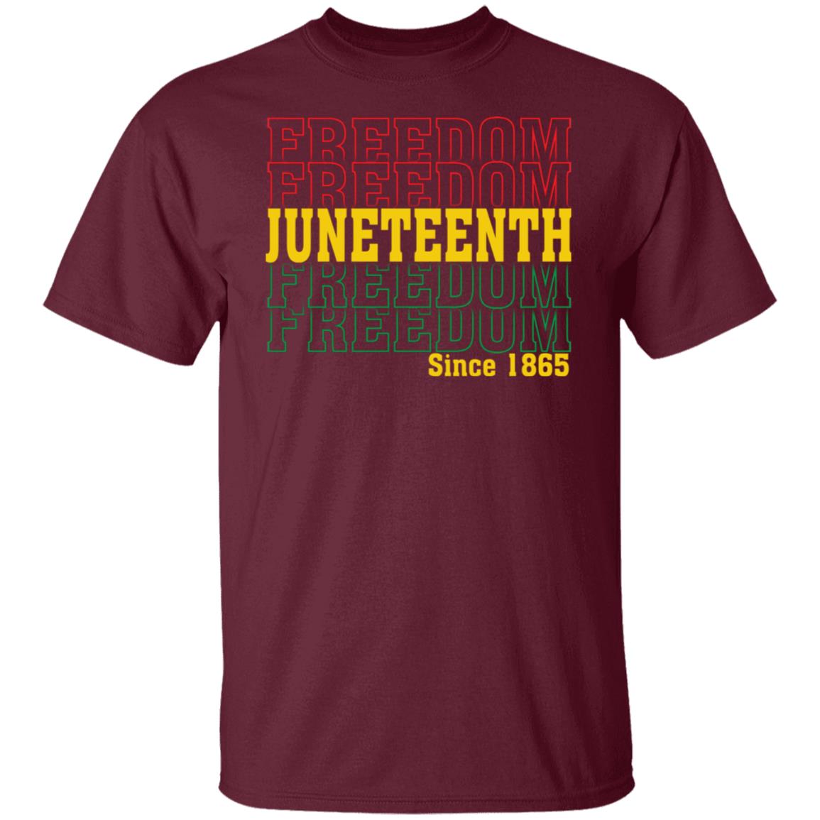 Juneteenth Freedom Since 1865 T-shirt Apparel Gearment Unisex Tee Maroon S