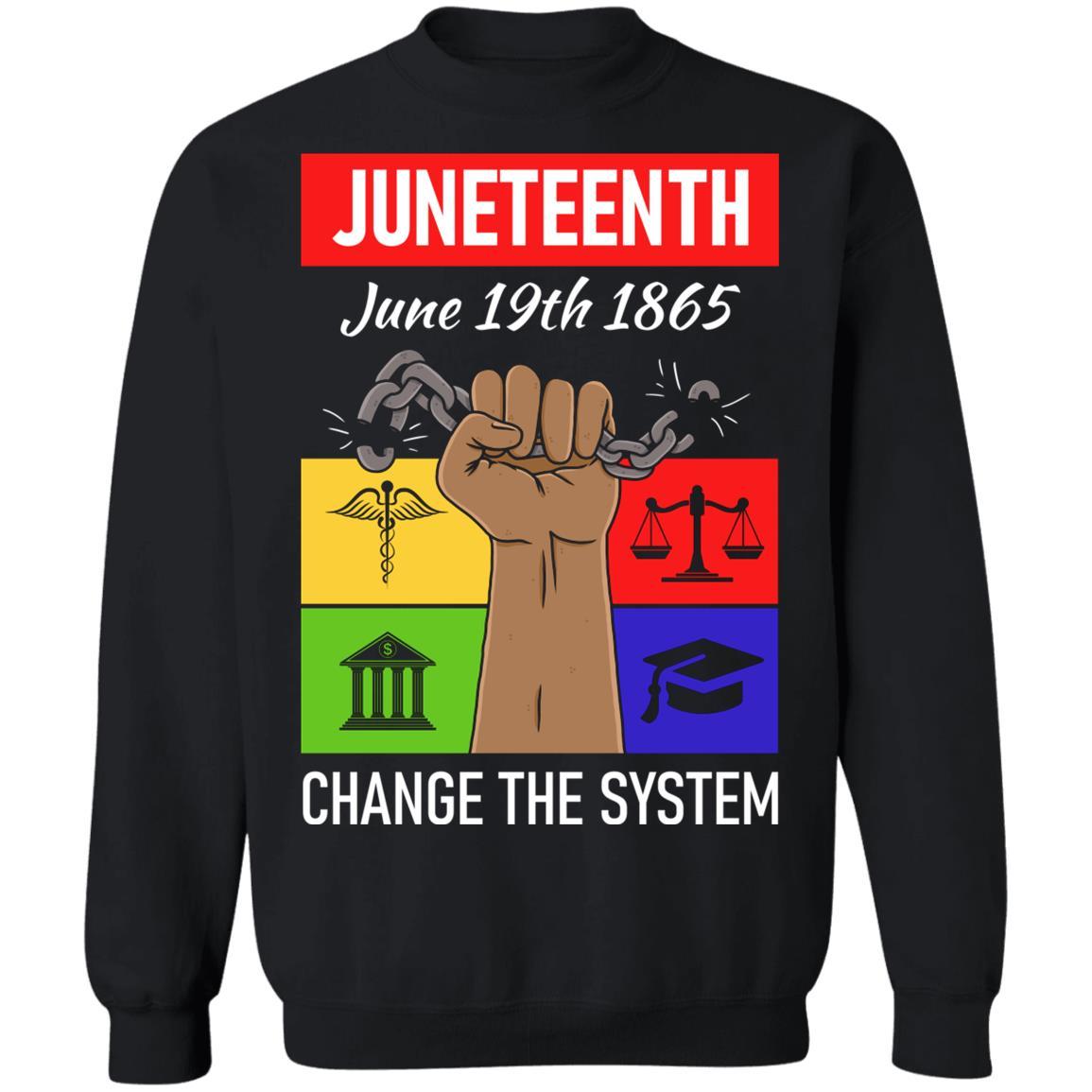 Juneteenth Justice T-Shirt & Hoodie Apparel CustomCat Crewneck Sweatshirt Black S