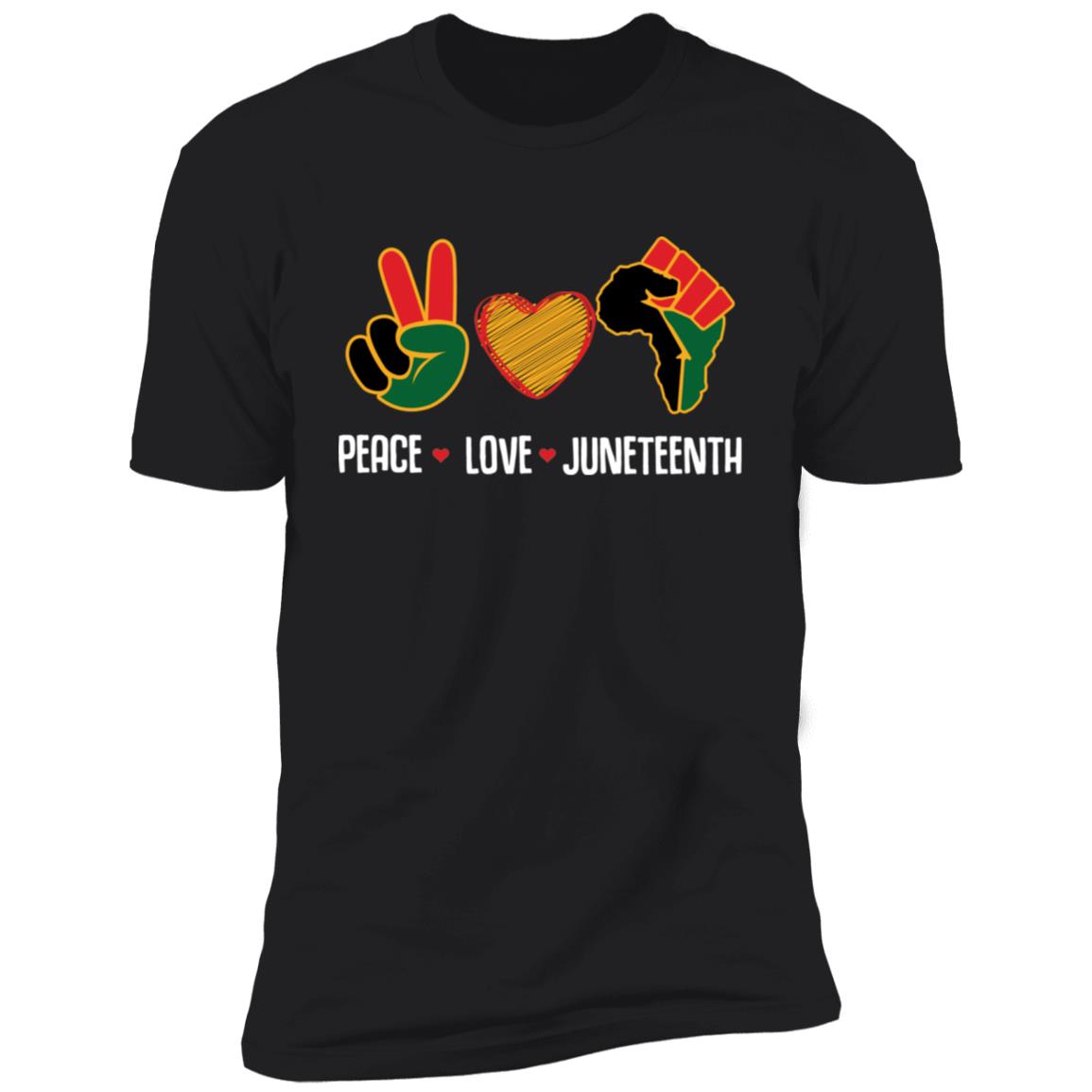 Peace Love Juneteenth T-shirt Apparel Gearment Premium T-Shirt Black S