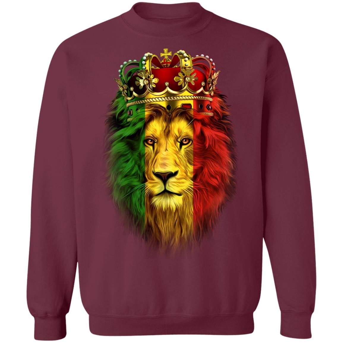 Lion Crown T-shirt & Hoodie Apparel CustomCat Crewneck Sweatshirt Maroon S