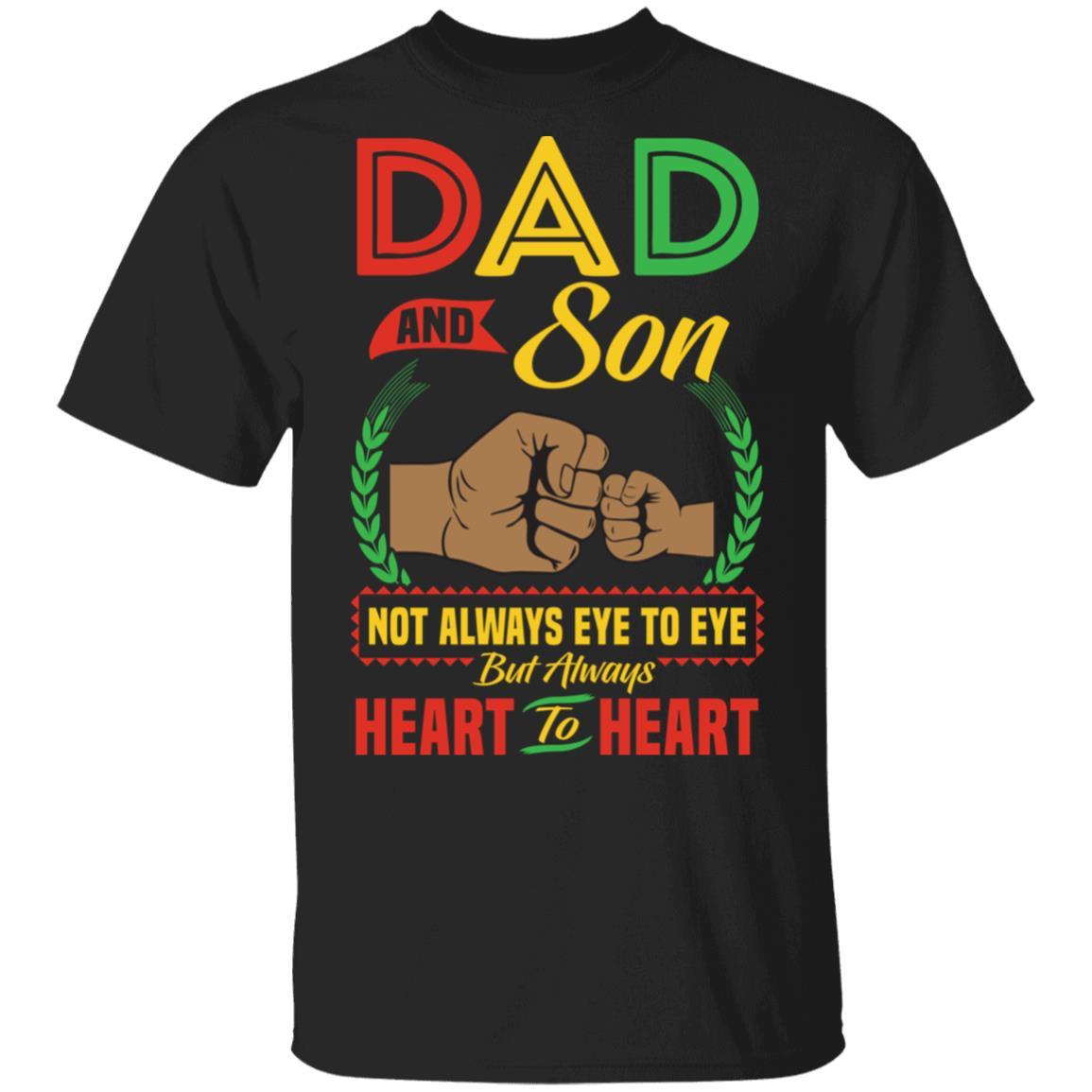 Dad And Son Heart To Heart T-Shirt & Hoodie Apparel CustomCat Unisex Tee Black S