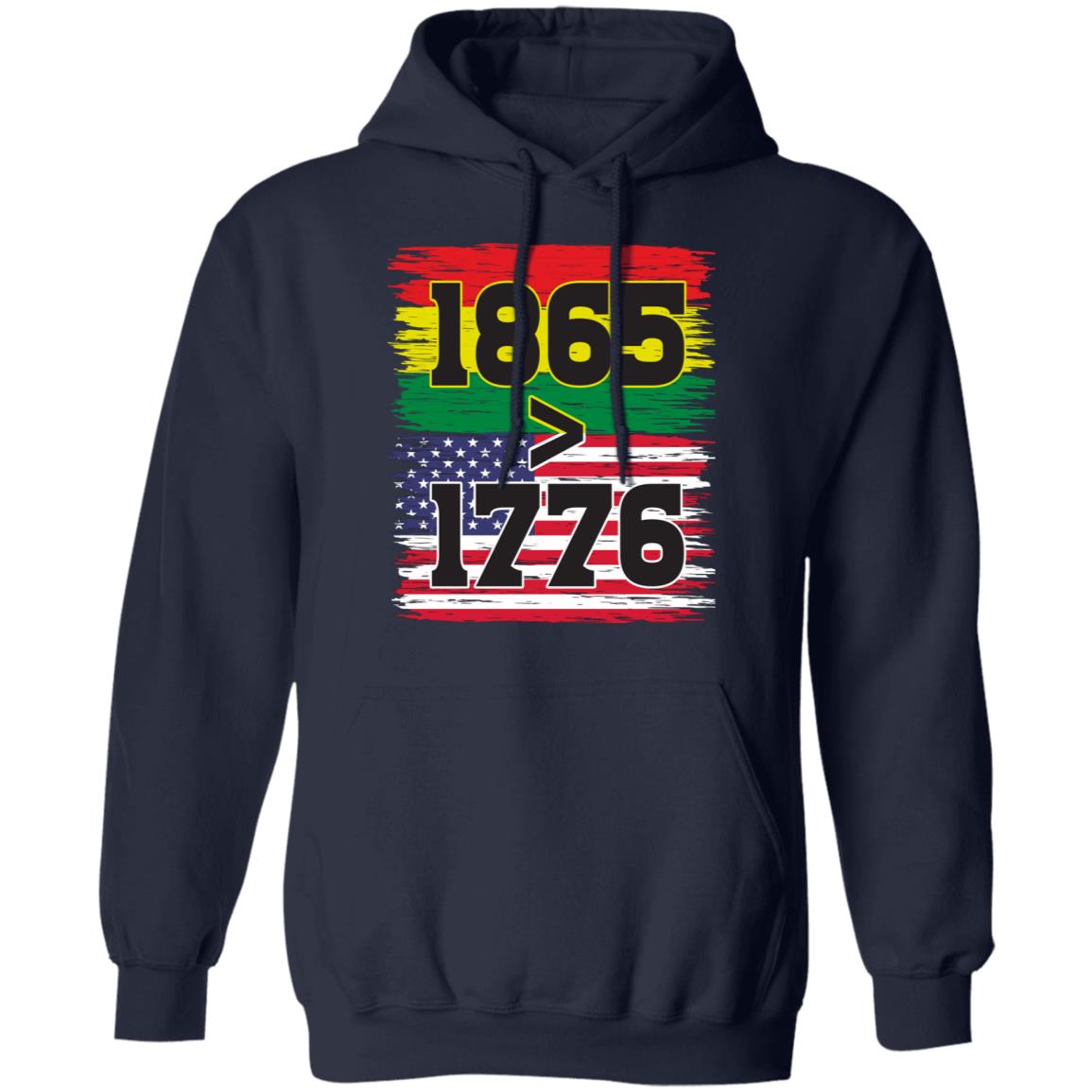 1865 > 1976 Juneteenth T-shirt Apparel Gearment Unisex Hoodie Navy S