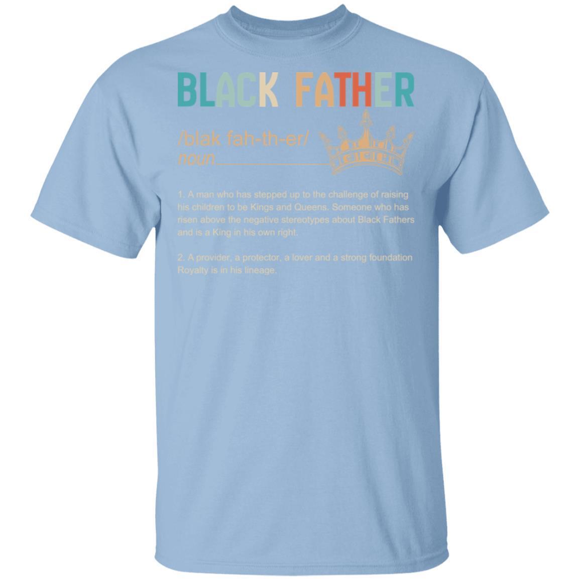 Black Father T-shirt Apparel CustomCat Unisex Tee Light Blue S