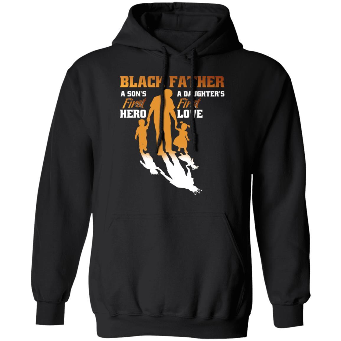 Black Father T-Shirt & Hoodie Apparel CustomCat Pullover Hoodie Black S