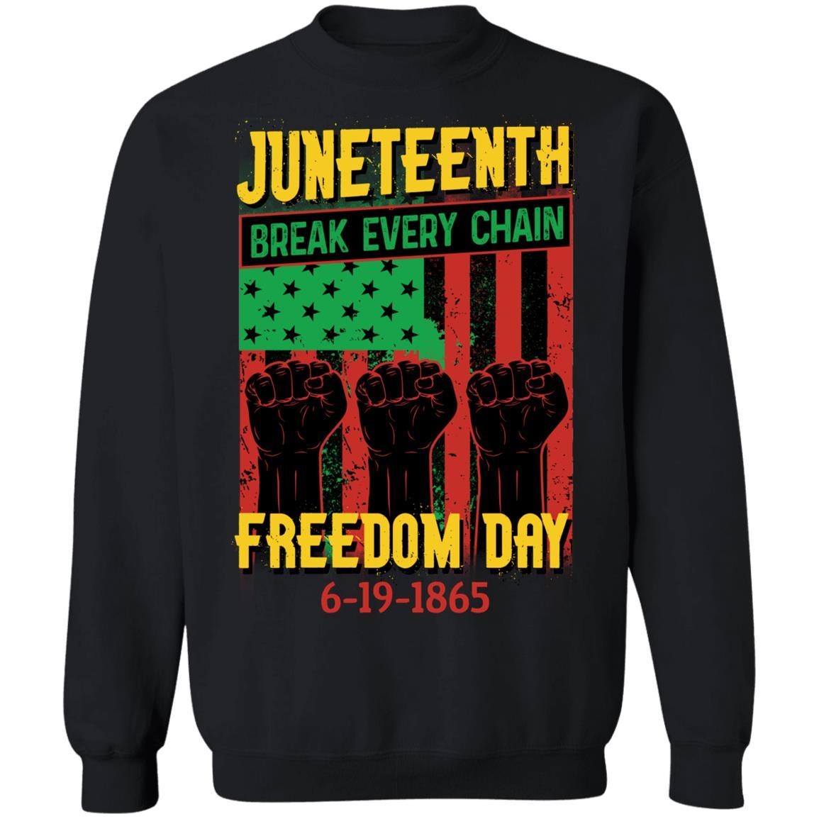 Juneteenth Freedom Day T-Shirt & Hoodie Apparel CustomCat Crewneck Sweatshirt Black S