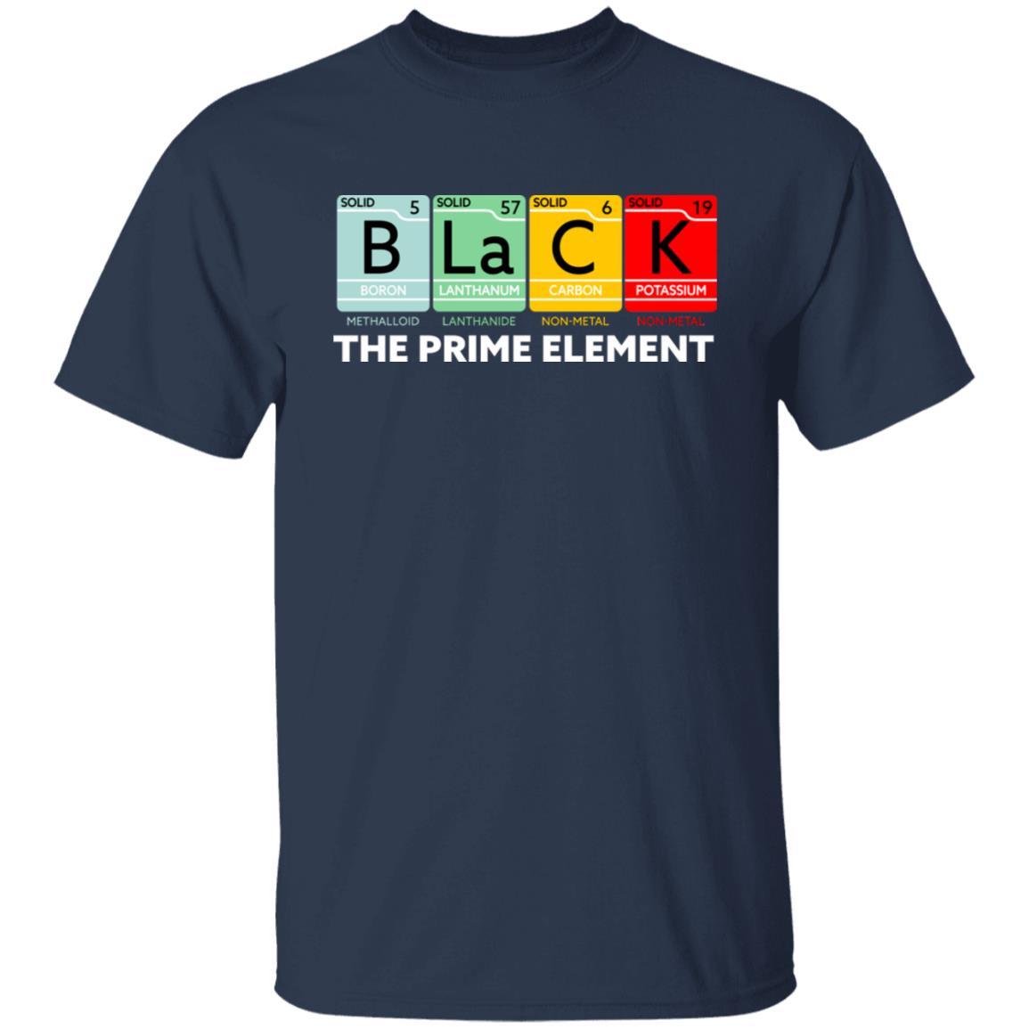 The Black Prime Element T-Shirt Apparel CustomCat Unisex Tee Navy S