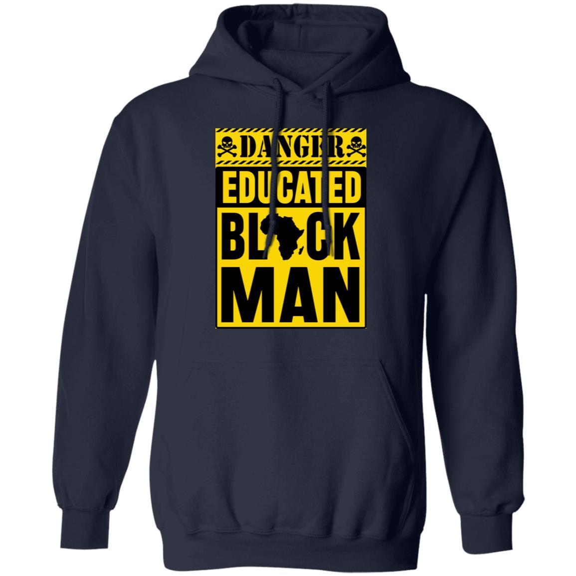 Danger Educated Black Man 1 T-shirt Apparel CustomCat Unisex Hoodie Navy S