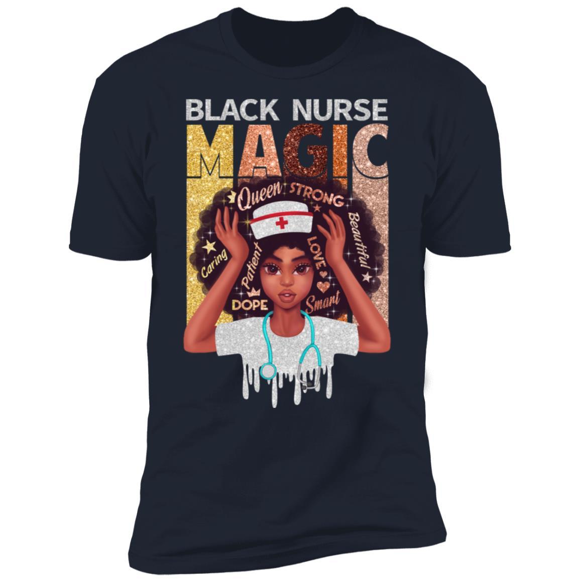 Black Nurse Magic T-shirt Apparel CustomCat Premium T-Shirt Navy X-Small