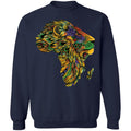 Lion African Pattern Apparel CustomCat Crewneck Sweatshirt Navy S