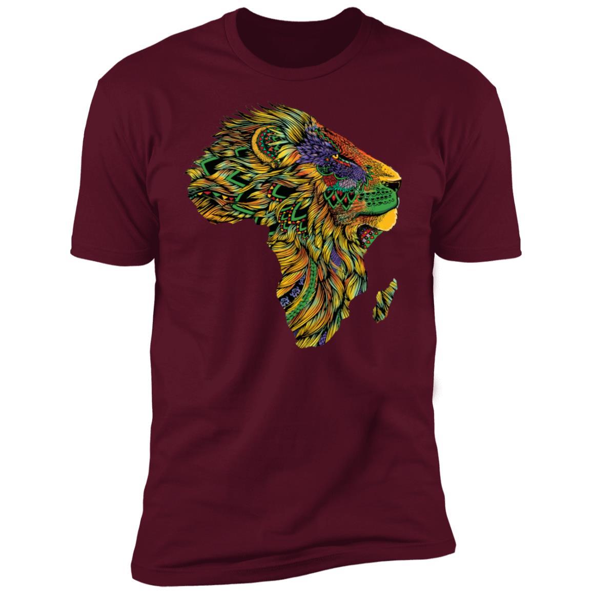 Lion African Pattern Apparel CustomCat Premium T-shirt Maroon X-Small