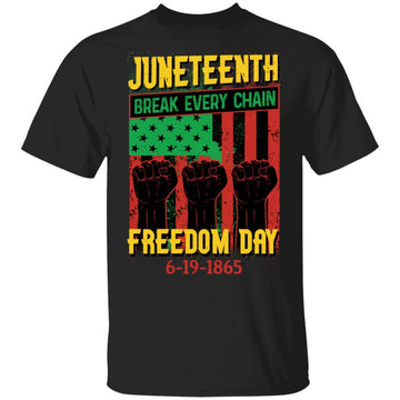 Juneteenth Freedom Day T-Shirt & Hoodie Apparel CustomCat Unisex Tee Black S