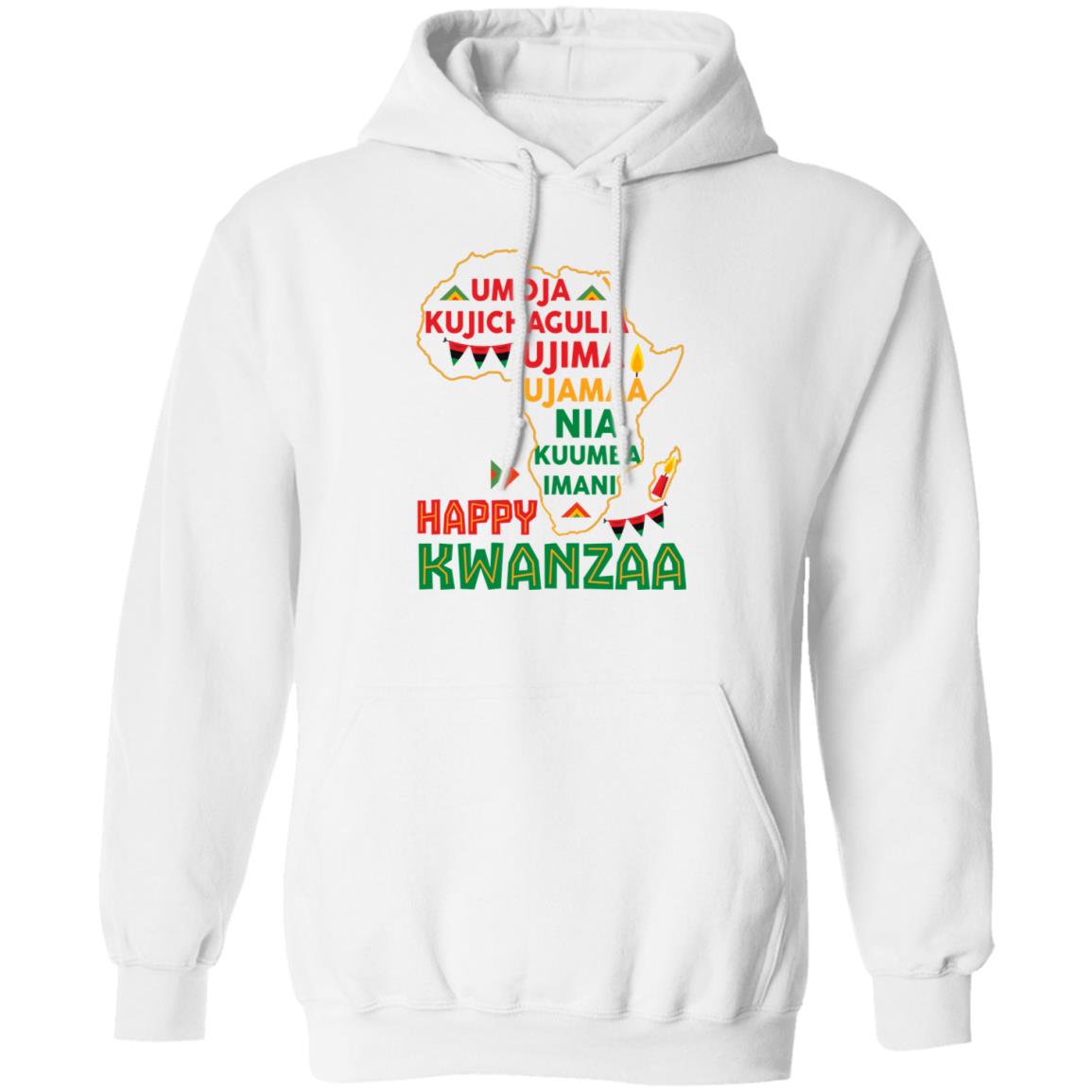 Kwanzaa Africa Map 7 Principles T-Shirt Apparel Gearment Unisex Hoodie White S