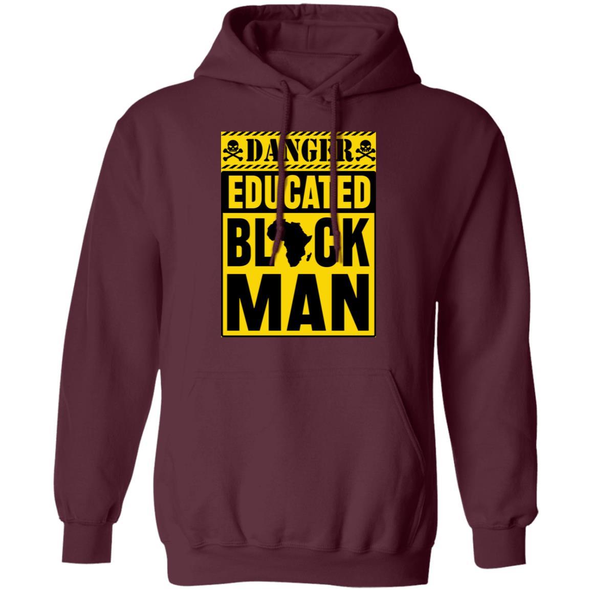 Danger Educated Black Man 1 T-shirt Apparel CustomCat Unisex Hoodie Maroon S