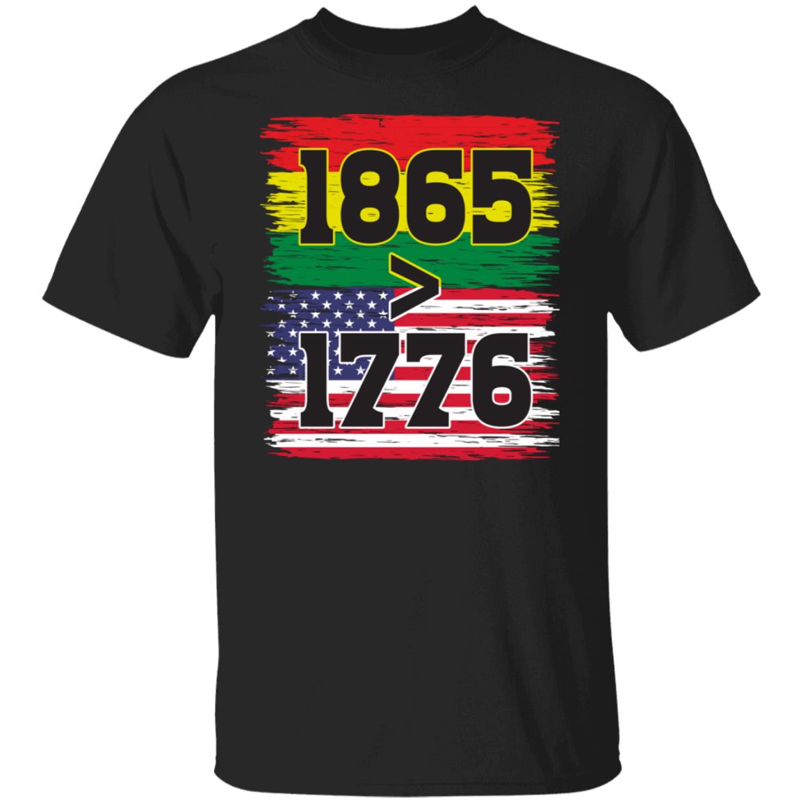 1865 > 1976 Juneteenth T-shirt Apparel Gearment Unisex Tee Black S