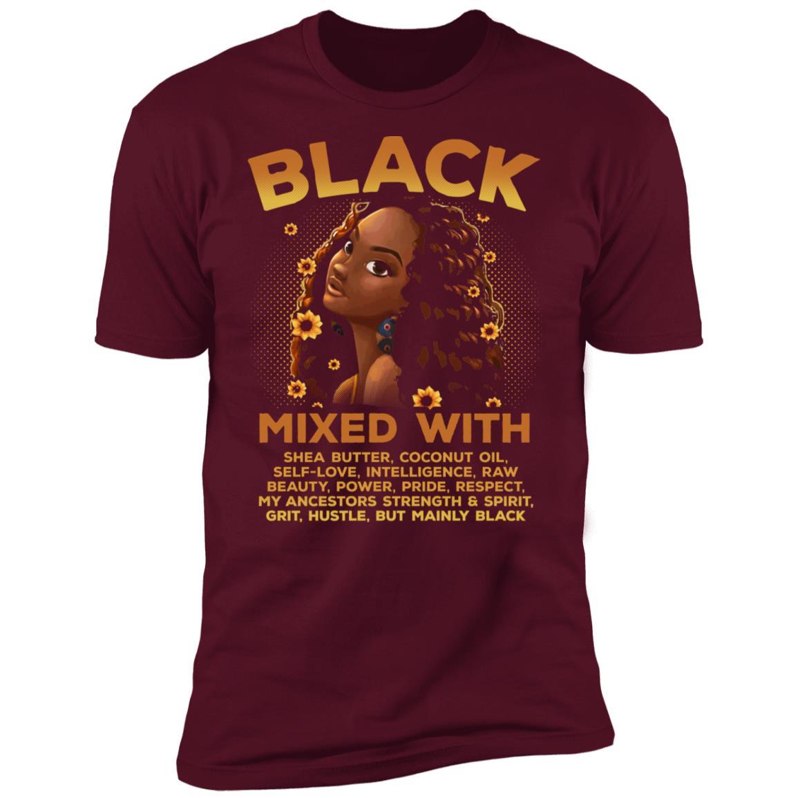 Black Woman Mixed With Black T-Shirt Apparel CustomCat Premium T-Shirt Maroon X-Small