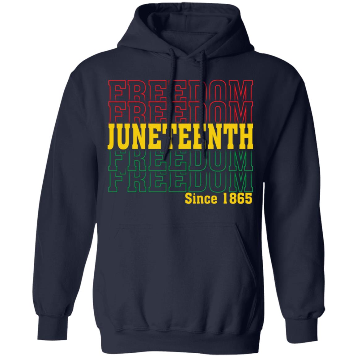 Juneteenth Freedom Since 1865 T-shirt Apparel Gearment Unisex Hoodie Navy S