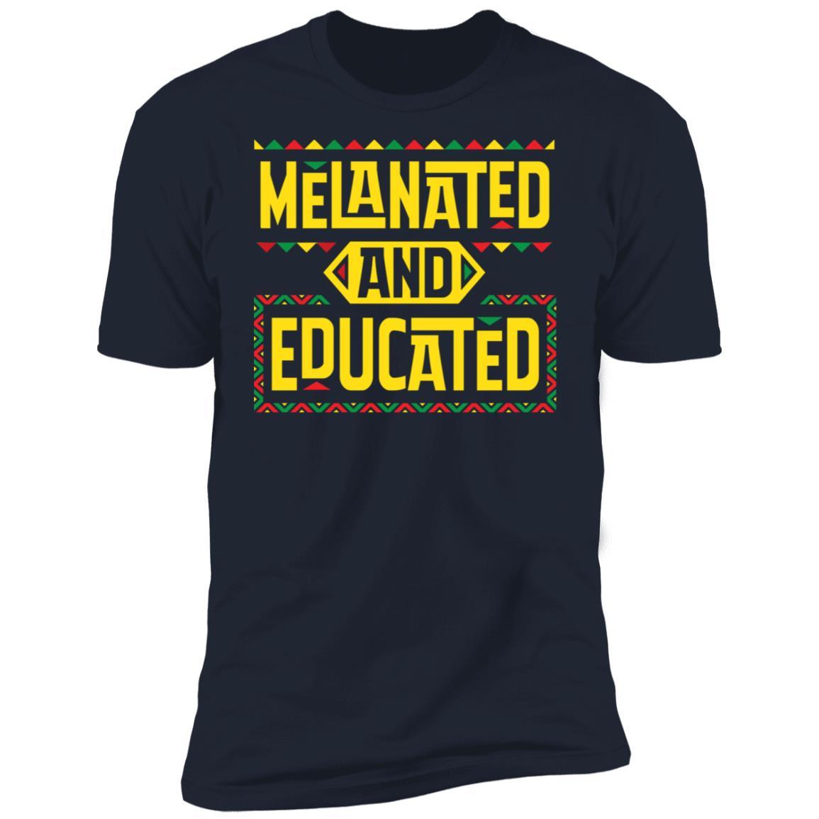 Melanated And Educated T-Shirt Apparel CustomCat Premium T-Shirt Navy X-Small