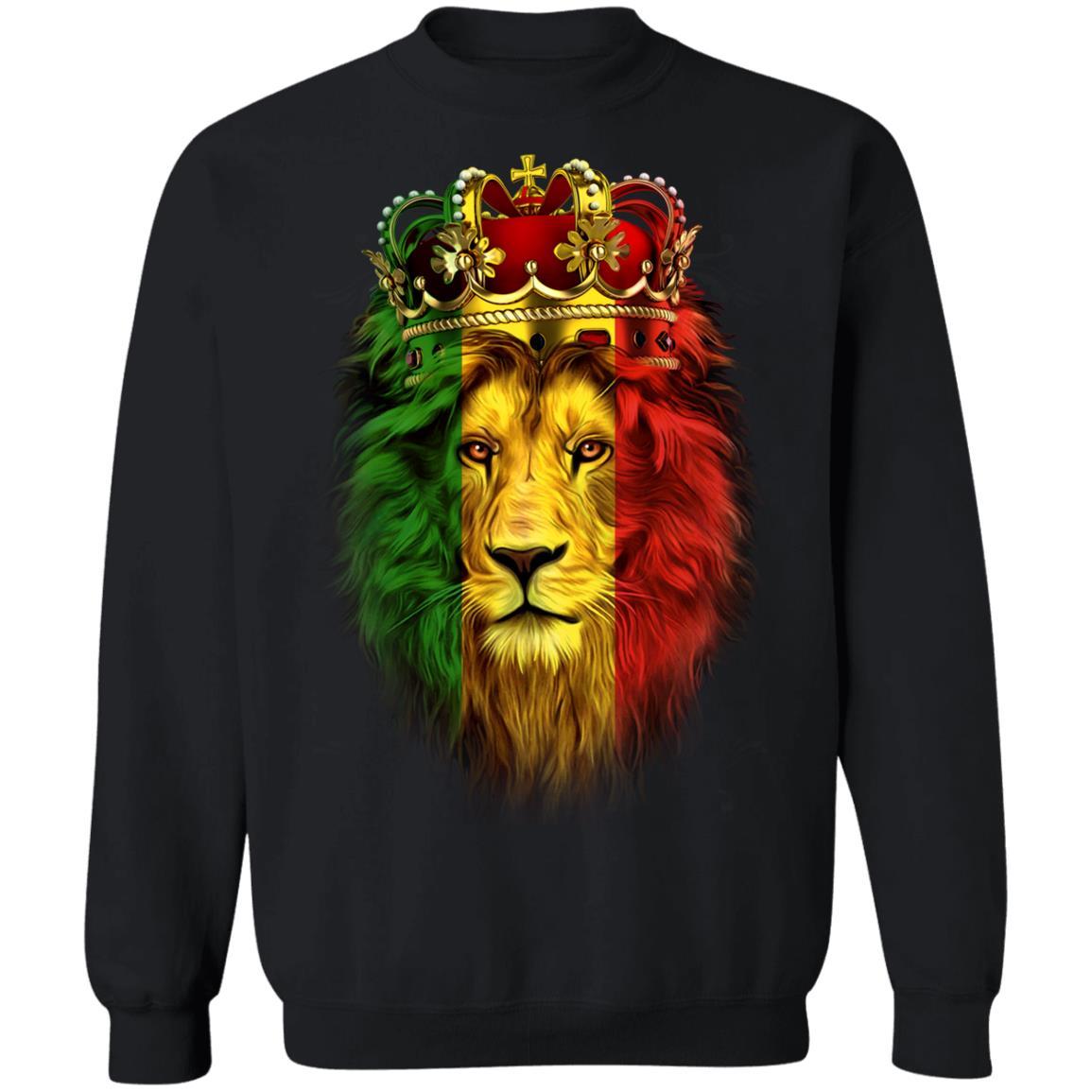 Lion Crown T-shirt & Hoodie Apparel CustomCat Crewneck Sweatshirt Black S