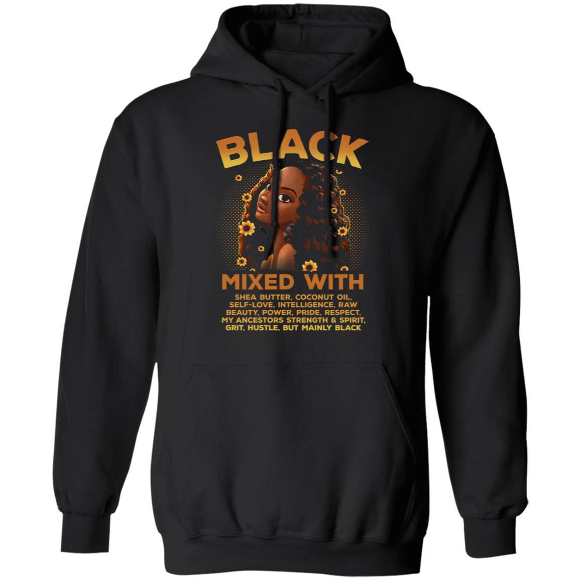 Black Woman Mixed With Black T-Shirt Apparel CustomCat Unisex Hoodie Black S