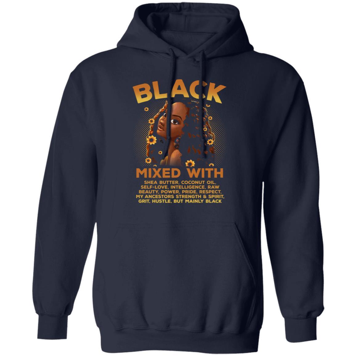 Black Woman Mixed With Black T-Shirt Apparel CustomCat Unisex Hoodie Navy S