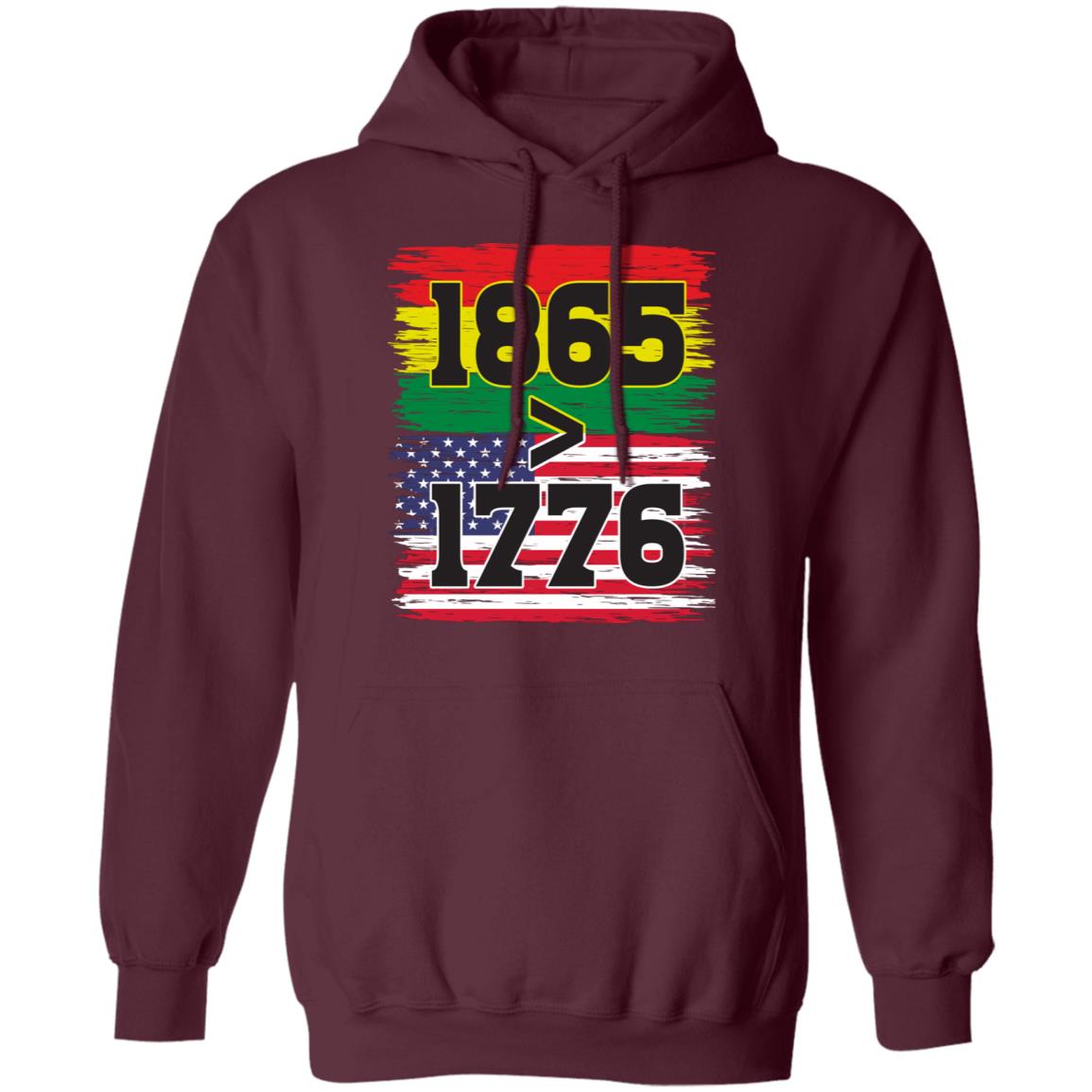 1865 > 1976 Juneteenth T-shirt Apparel Gearment Unisex Hoodie Maroon S