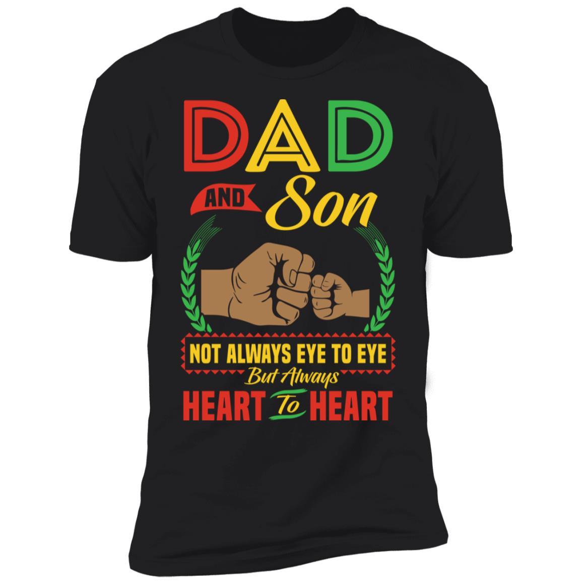 Dad And Son Heart To Heart T-Shirt & Hoodie Apparel CustomCat Premium T-shirt Black X-Small