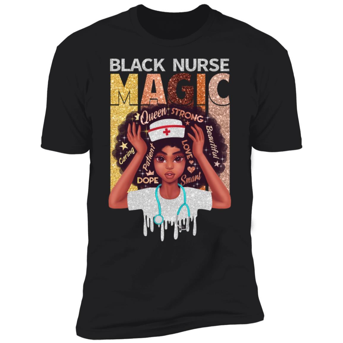 Black Nurse Magic T-shirt Apparel CustomCat Premium T-Shirt Black X-Small