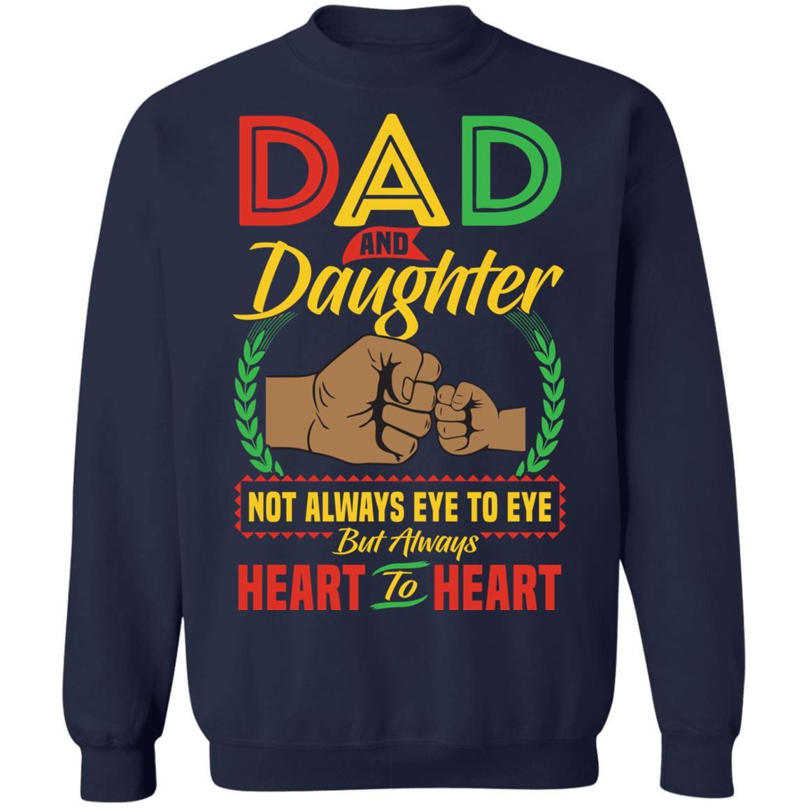 Dad And Daughter Heart To Heart T-Shirt & Hoodie Apparel CustomCat Crewneck Sweatshirt Navy S