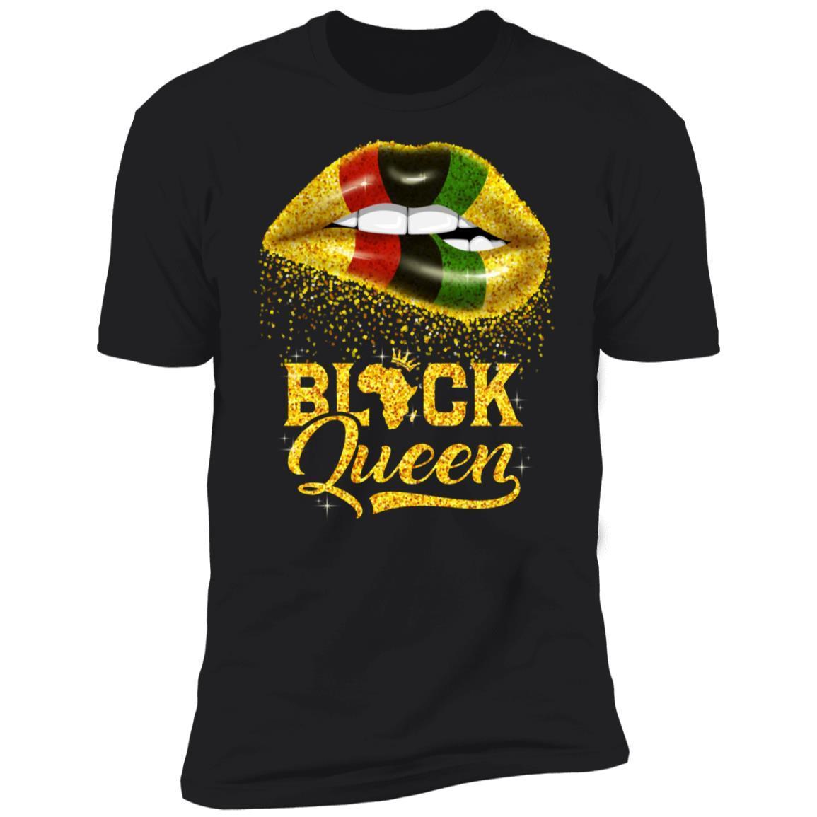Black Queen Sexy Lips T-shirt Apparel CustomCat Premium T-shirt Black X-Small