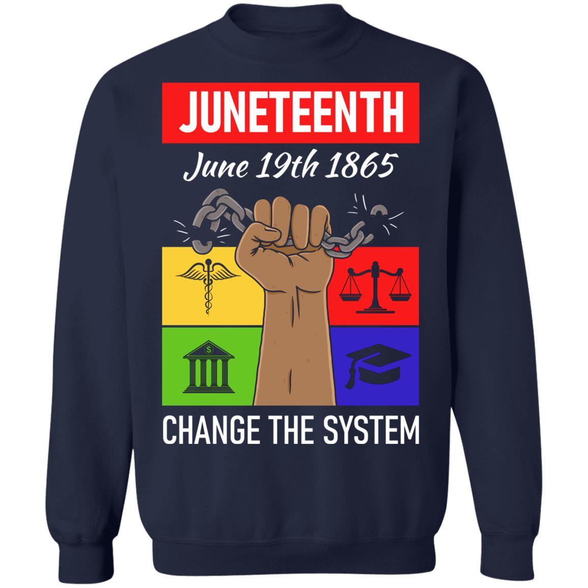 Juneteenth Justice T-Shirt & Hoodie Apparel CustomCat Crewneck Sweatshirt Navy S