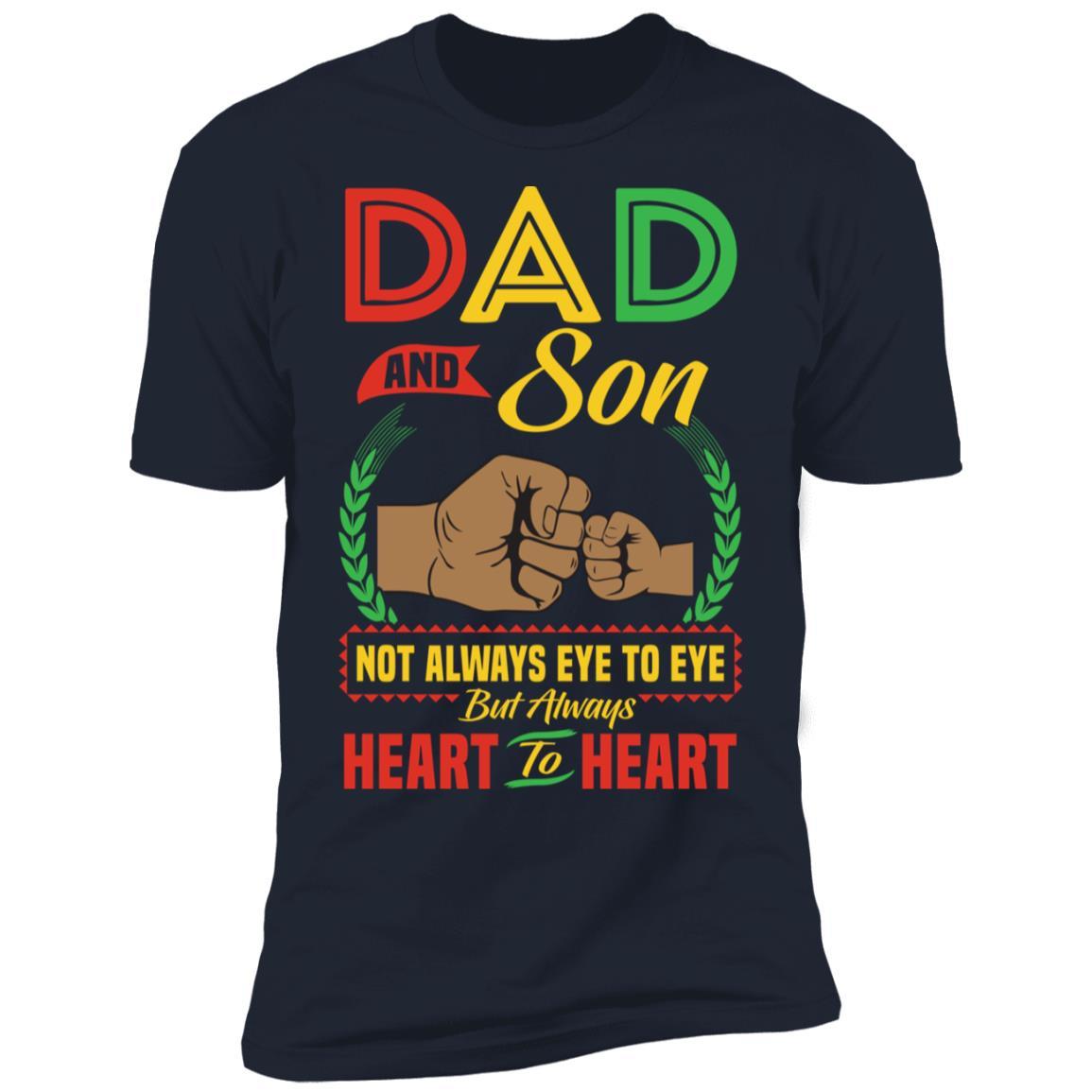 Dad And Son Heart To Heart T-Shirt & Hoodie Apparel CustomCat Premium T-shirt Navy X-Small