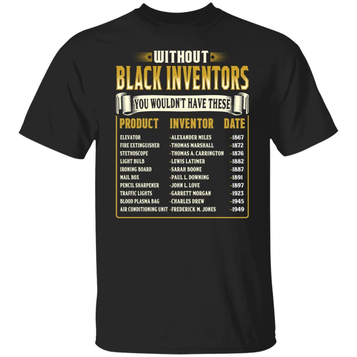 Black Inventors T-Shirt Apparel CustomCat Unisex Tee Black S