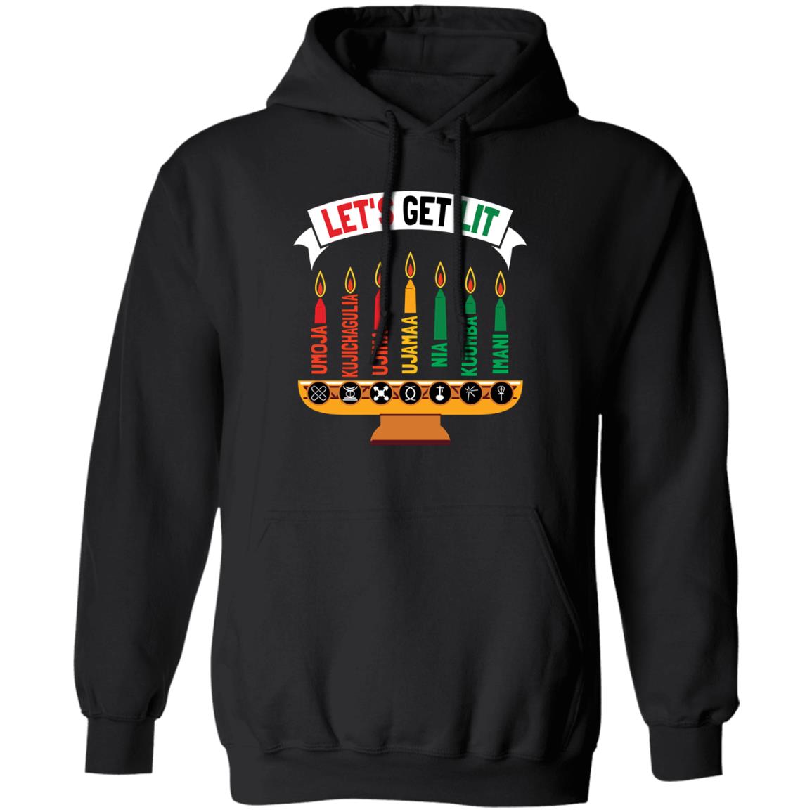 Candles Seven Principles Of Kwanzaa T-Shirt Apparel Gearment Unisex Hoodie Black S