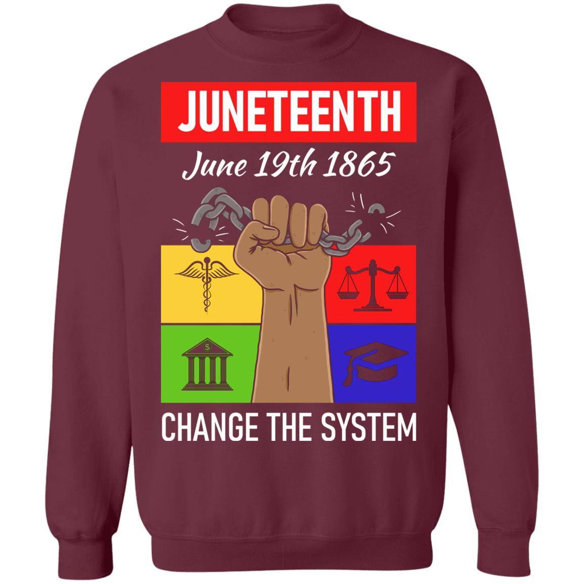 Juneteenth Justice T-Shirt & Hoodie Apparel CustomCat Crewneck Sweatshirt Maroon S